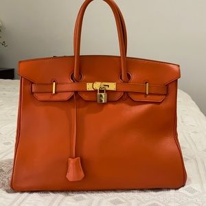 Orange Hermes birkin 35